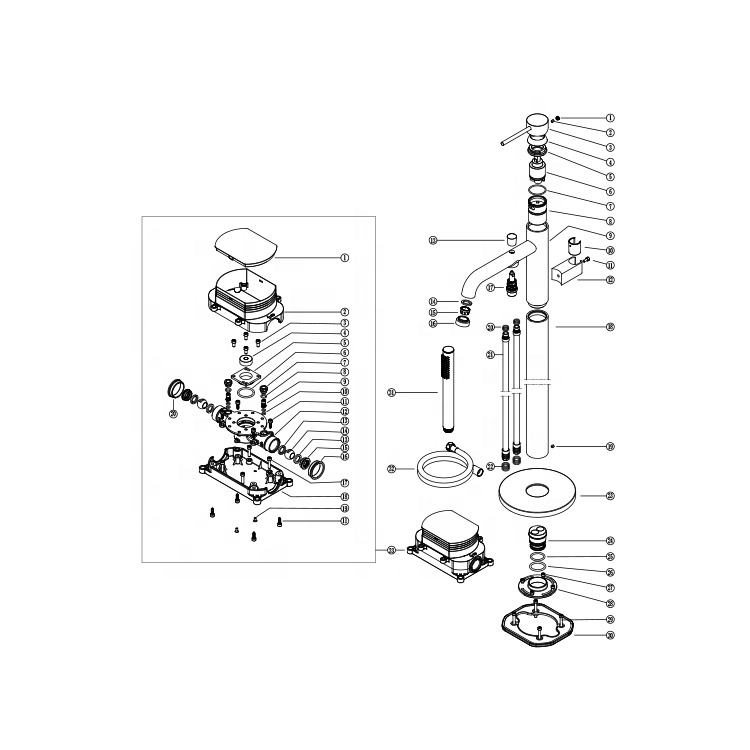 골드 색상의 미니멀리즘 스타일 욕실 샤워 혼합 수도꼭지 - Stand Mixer 리뷰 및 가격